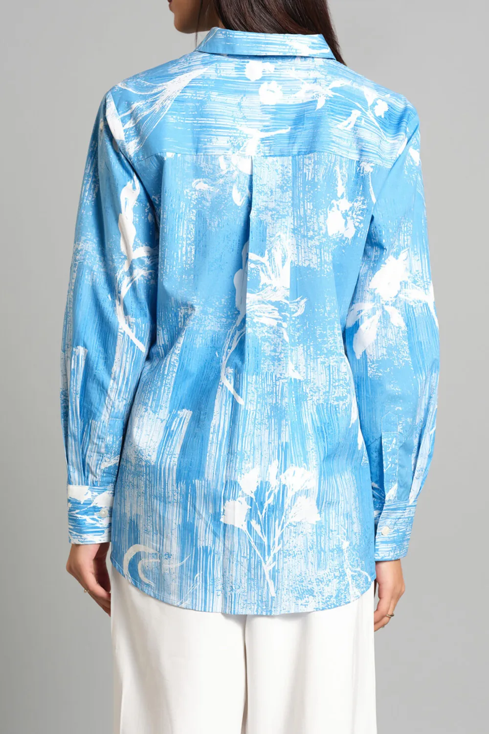 Long Sleeve Casual Style Blue Shirt