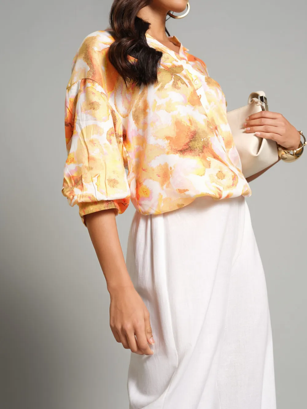 Casual Style Orange Shirt