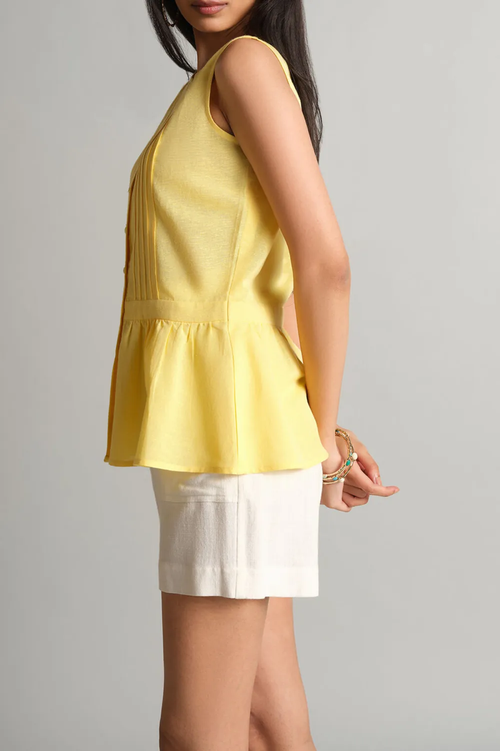 Round Neck Yellow Top