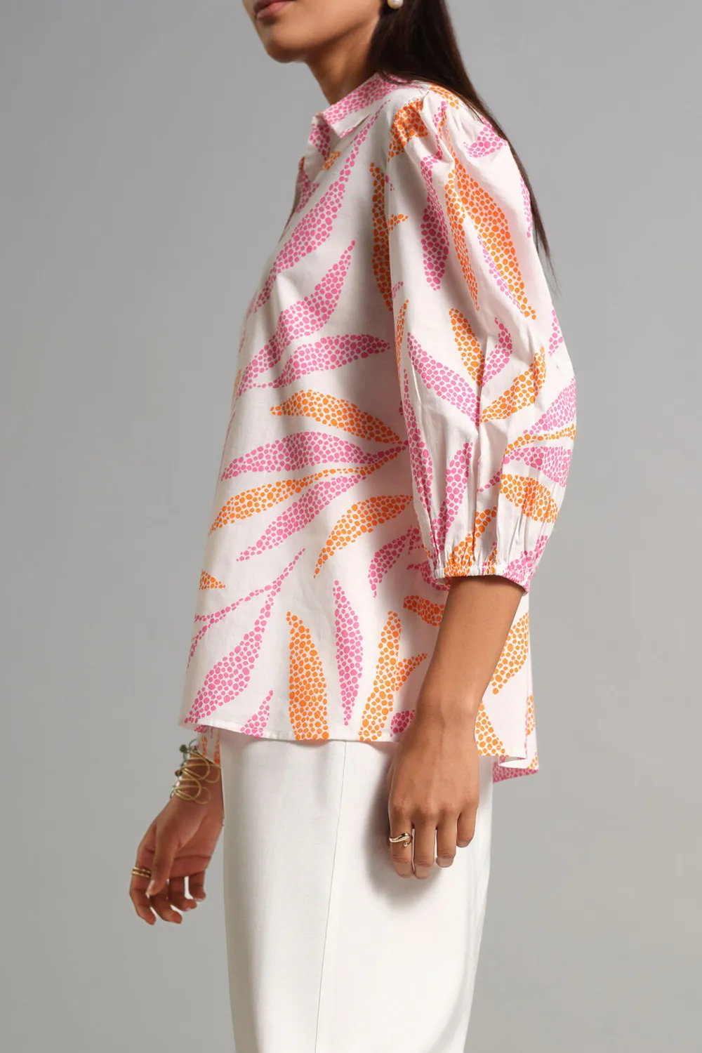 Casual Style Cotton Pink Shirt