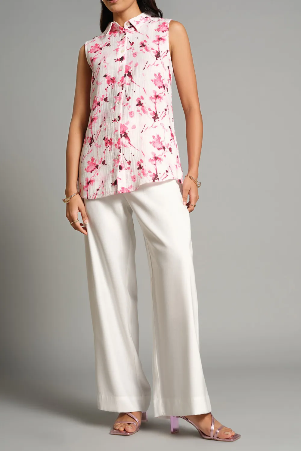 Casual Style Pink Floral Top