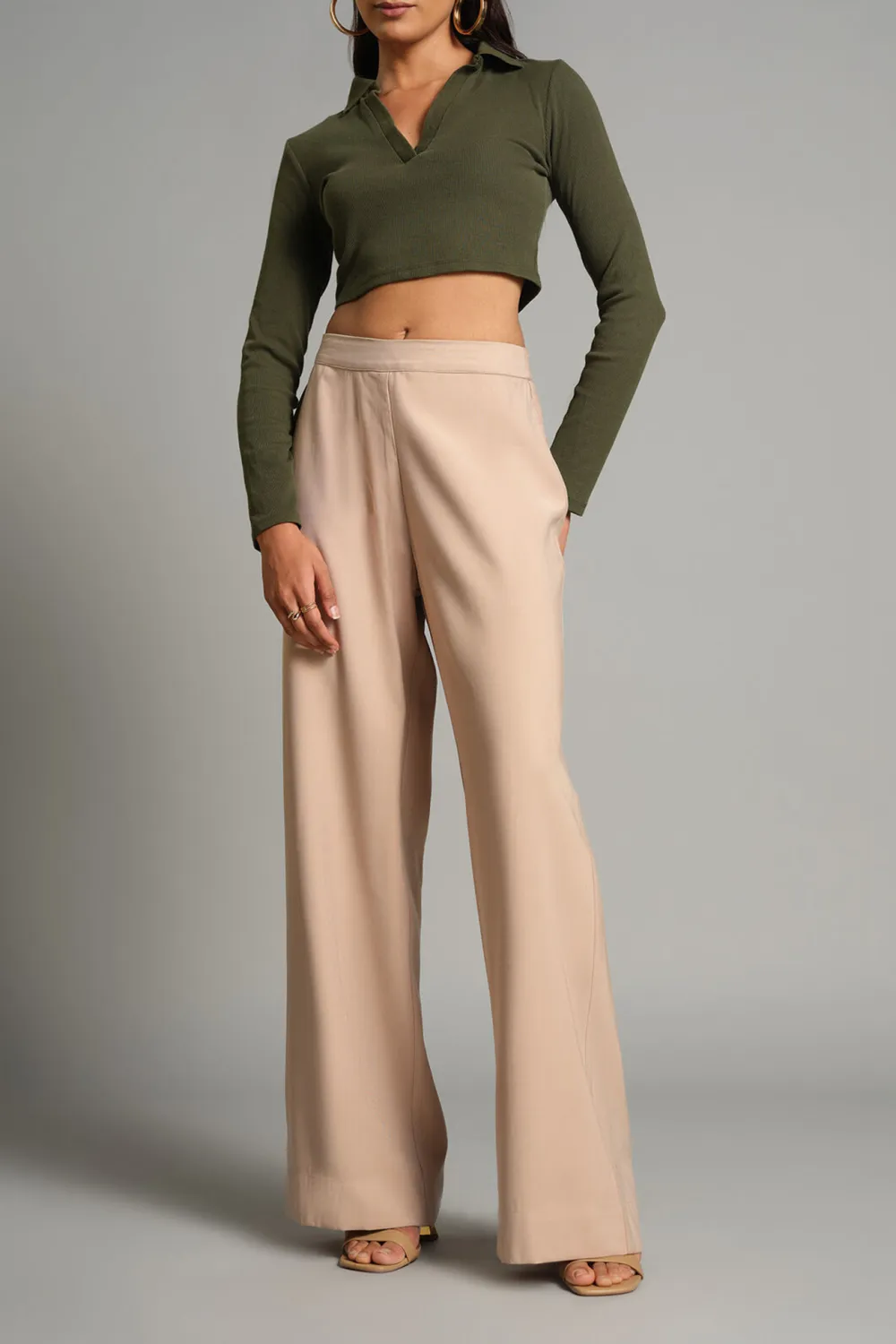 Casual Style Full Length Plain Pants