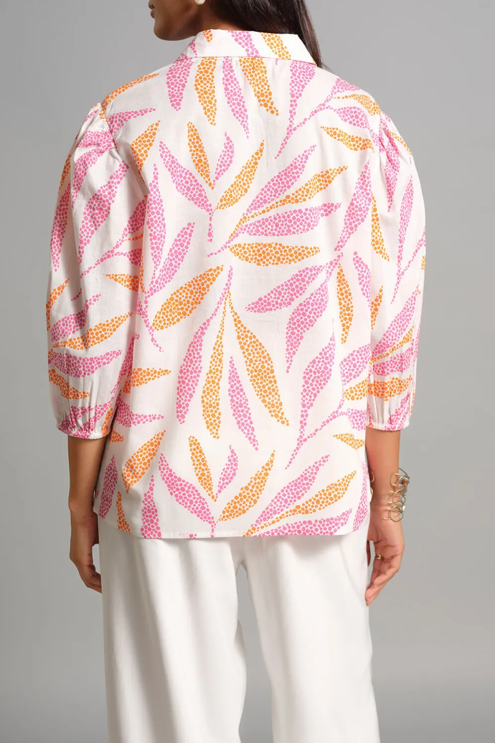 Casual Style Cotton Pink Shirt