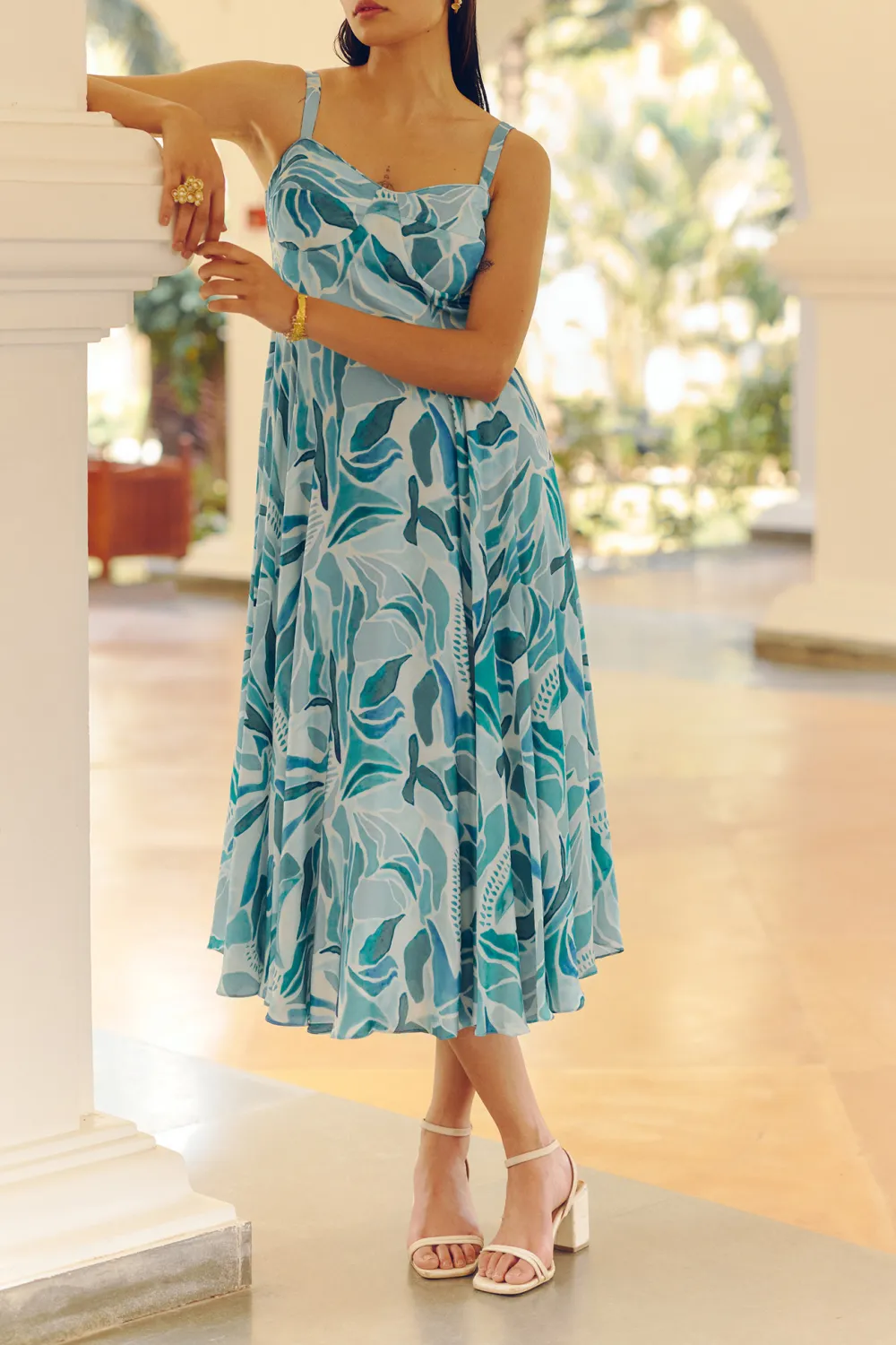 Sleeveless V-Neck Casual Style  Dress