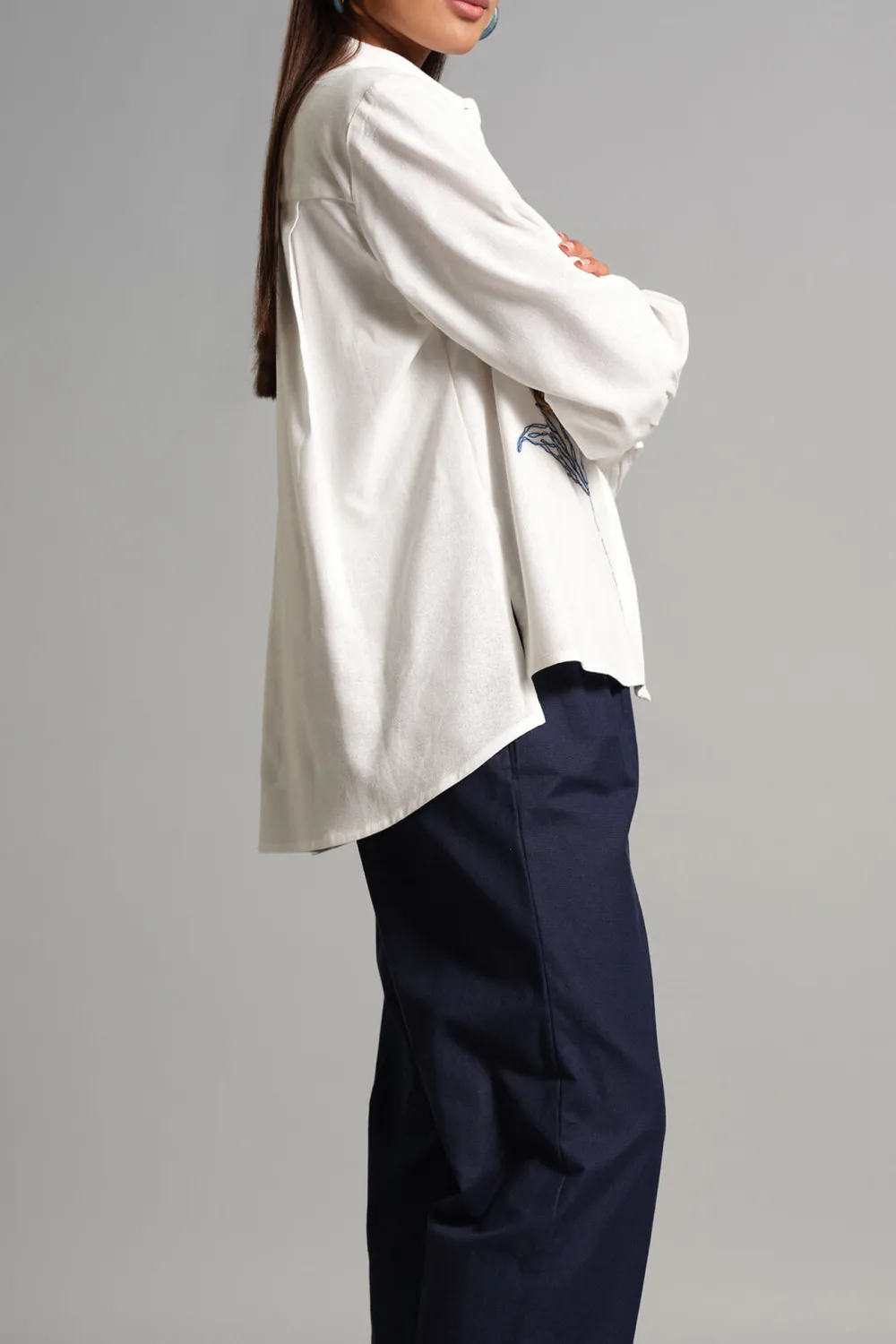 Casual Style Flower Canvas Shirt