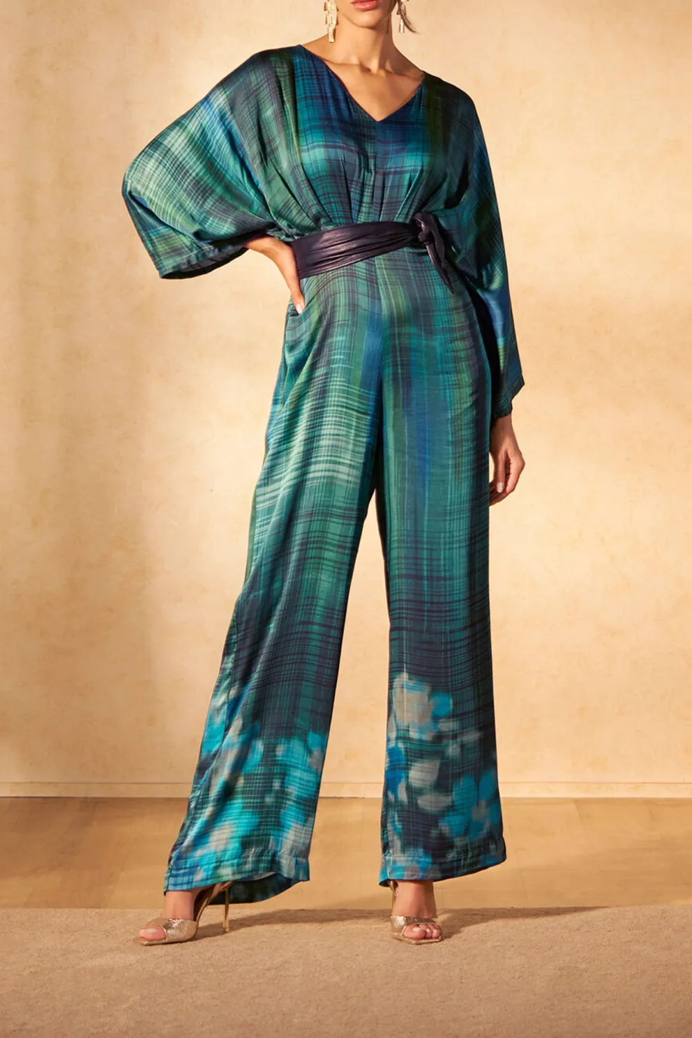 Green Casual Style Viscose Jumpsuit