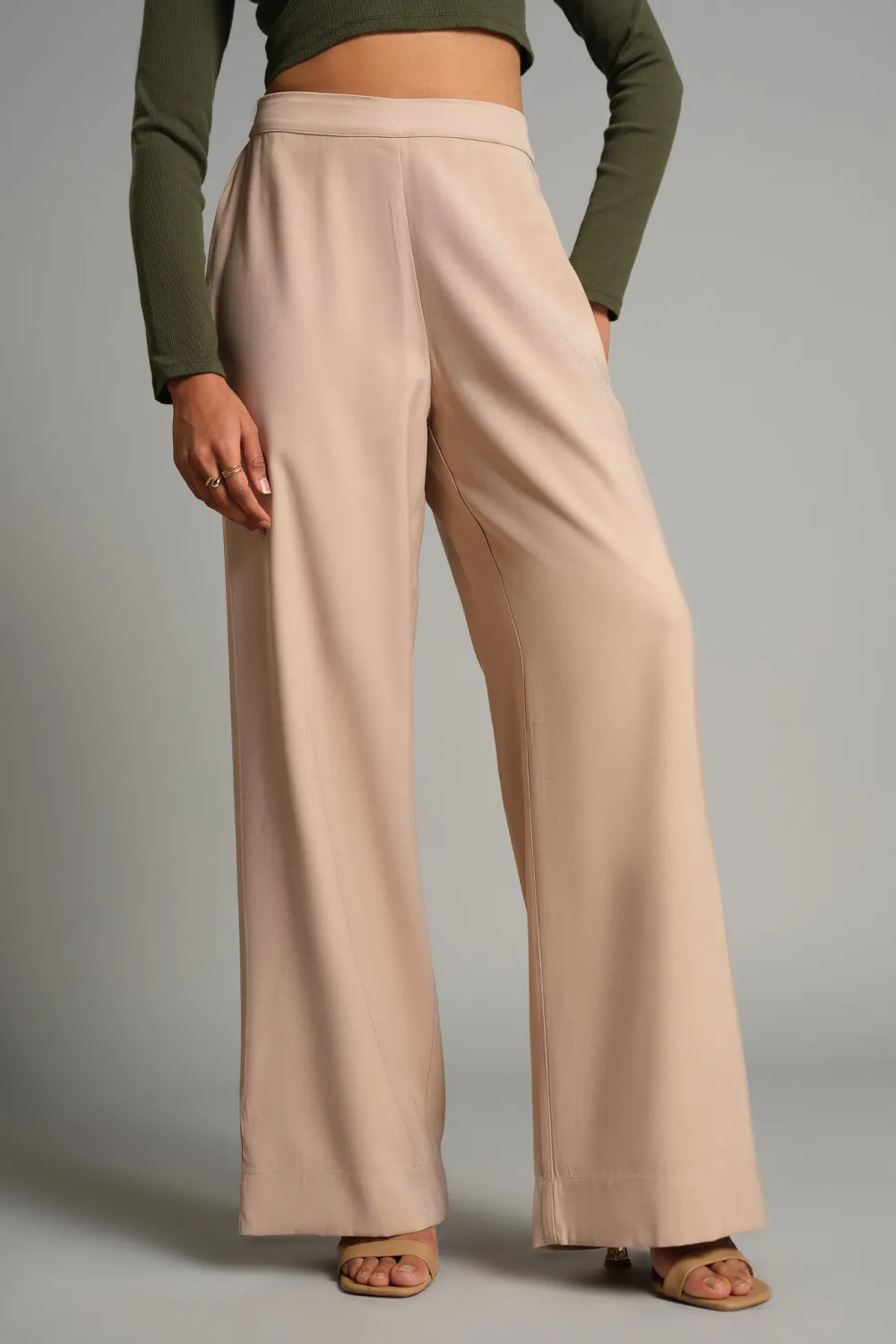 Casual Style Full Length Plain Pants