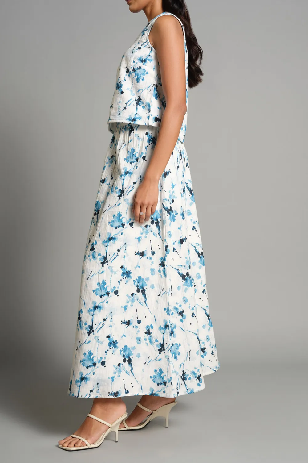 Casual Style Flower Skirt Set