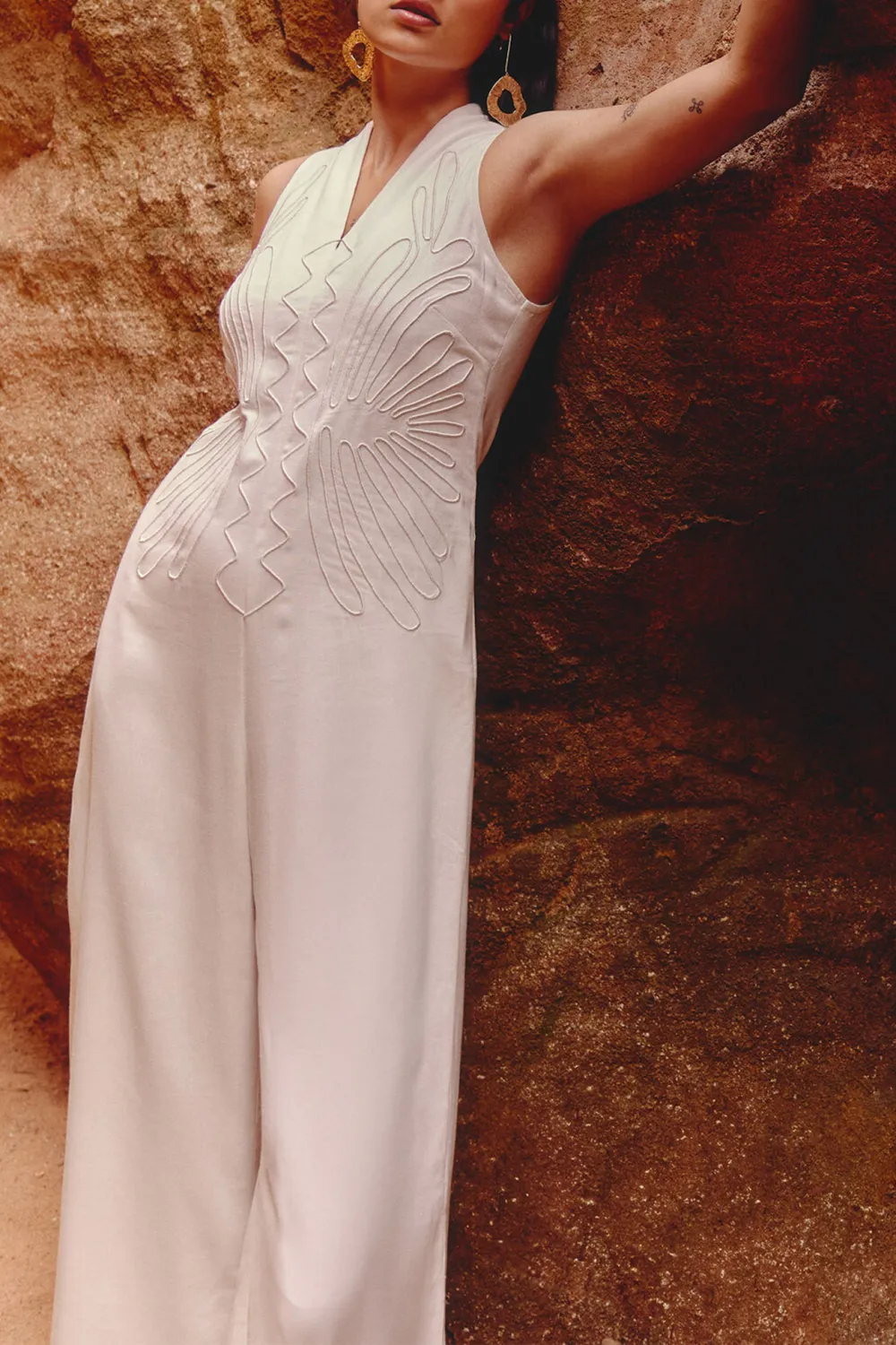 Off White Casual Style Jumpsuit